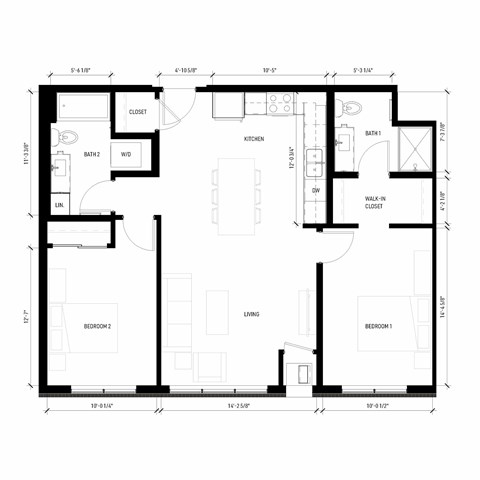 A black and white floor plan of a house with labeled rooms.